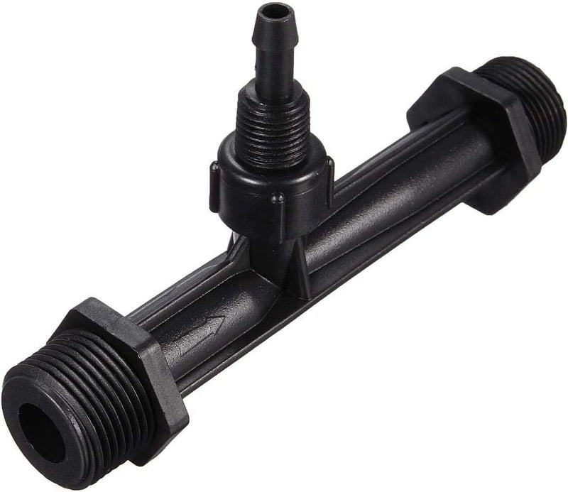 woobles Fertilizer Injector Tube, Irrigation Venturi Fertilizer Injector 1/2" 3/4\u201d 1\u201d Inch Garden Fertilizer Mixer Injector, Agriculture Device Plastic, Black(1/2 inch) - Image 1